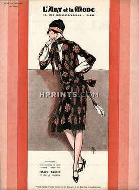 Joseph Paquin 1927 Robe en crêpe imprimé, Soulié