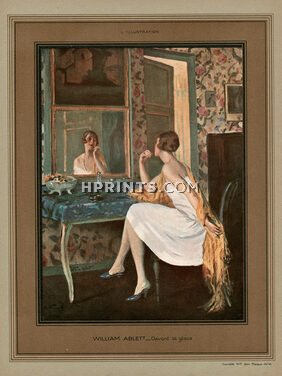 William Ablett 1926 Devant la glace, Elegant, Making-up