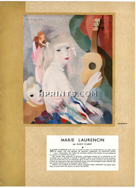 Marie Laurencin, 1939 - Artist's Career, Texte par Albert Flament, 4 pages