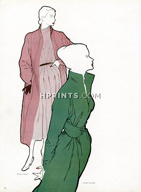 Maggy Rouff & Lucien Lelong 1948 René Gruau, Coats