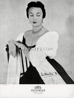 Fringhian (High Jewelry) 1953 Necklace, Earrings, Ring, Bracelet, Ludmila Tchérina, Autograph