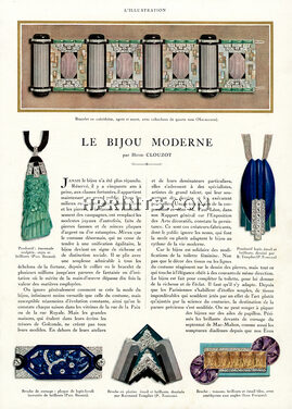 Le Bijou Moderne (p.1-2), 1927 - Mauboussin, Paul Brandt, Raymond Templier, Marchak, Robert Linzeler, Lacloche, Jean Fouquet, Art Deco Jewels, Text by Henri Clouzot