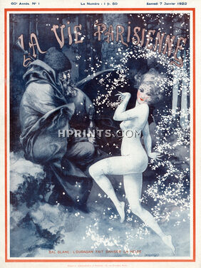 Hérouard 1922 Bal Blanc, La Neige, Snow (rare cover)