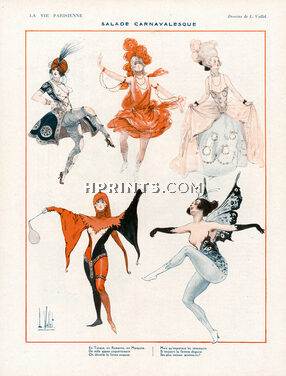 Louis Vallet 1922 Salade Carnavalesque, Turque, Romaine, Marquise, Carnival Costumes