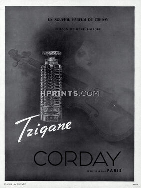 Corday (Perfumes) 1939 Tzigane, Flacon de René Lalique