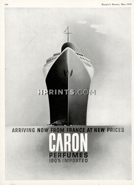 Caron (Perfumes) 1948 "Arriving now from France..."