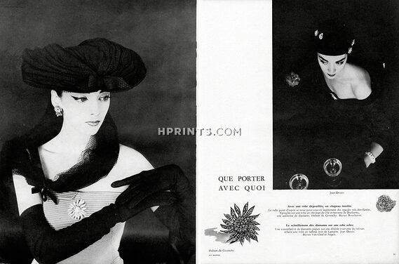 Hubert de Givenchy (Ducharne, Boucheron) & Jean Dessès (Lamarre, Van Cleef & Arpels) 1955 Photos Guy Bourdin