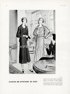 Chanel 1930 Diner Dresses, Hats Marie Alphonsine, Ritz, René Bouët-Willaumez