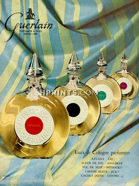 Guerlain (Perfumes) 1956 Shalimar, Liu, Mitsouko & Jicky