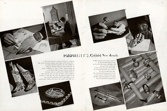 Cartier 1945 Mlle Jeanne Toussaint, Rings, Bracelet, Cartier's New Jewels, Photos Henri Cartier-Bresson & Kollar