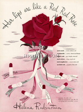 Helena Rubinstein 1944 Lipstick, Her lips are like a Red Red Rose