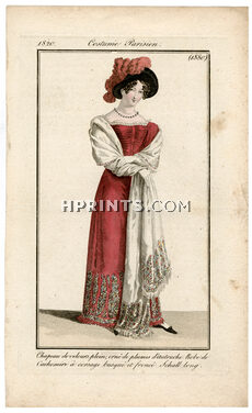 Le Journal des Dames et des Modes 1820 Costume Parisien N°1880