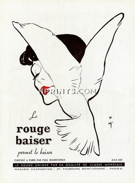 Rouge Baiser 1949 René Gruau Lipstick (Dove) (Large)