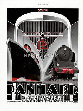 Panhard 1932 Alexis Kow, Normandie Transatlantic Liner, Train, Airplane