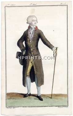 Magasin des Modes Nouvelles Françoises et Angloises 1787 cahier n°10, plate n°1, Desrais