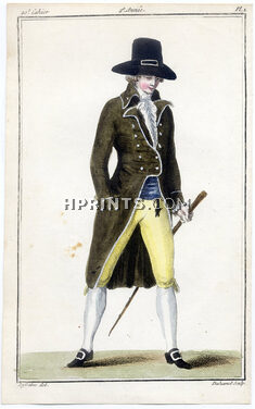 Magasin des Modes Nouvelles 1787 cahier n°20, plate n°1, Defraine, English Man