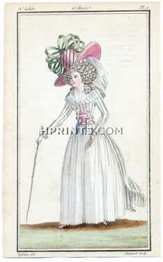 Magasin des Modes Nouvelles 1787 cahier n°31, plate n°1, Defraine, 18th Century Dress
