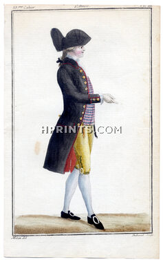 Magasin des Modes Nouvelles 1787 cahier n°33, plate n°3, Mitan, Man
