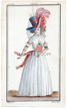 Magasin des Modes Nouvelles 1787 cahier n°36, plate n°1, Defraine, 18th Century Dress