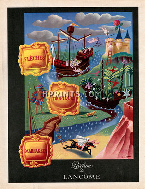 Lancôme (Perfumes) 1949 Flèches, Tropiques, Marrakech, E-M Pérot