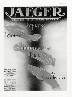 Jaeger 1931 Equipe l'Avion, l'Auto et la Jolie Femme, Art Deco