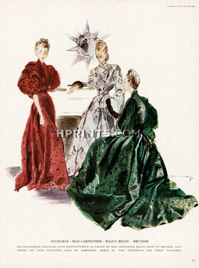 Mad Carpentier, Maggy Rouff, Bruyère, 1945 "Damas" Ducharne, Jacques Demachy