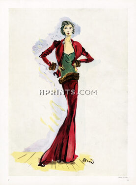 Jean Patou 1937 Christian Bérard, Evening Gown