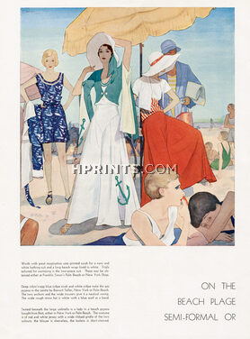 Worth, Bonwit Teller, Best 1931 Swimwear, Beachwear, Fashion Illustration