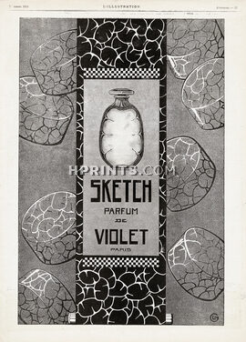 Violet (Perfumes) 1924 Sketch, Art Deco Style