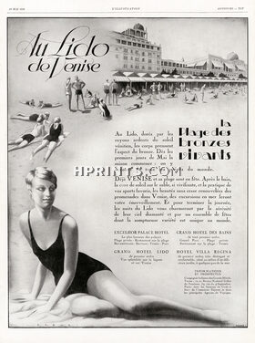 Hôtel Lido (Venise) 1928 Lorenzi, Bathing Beauty, Swimmer