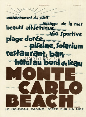 Monte Carlo Beach 1931