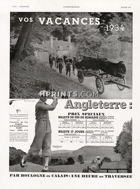 Vacances en Angleterre 1934 Golfer, Photo Wide World