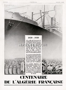 Centenaire de l'Algérie Française 1929 Tourism, Transatlantic Liner