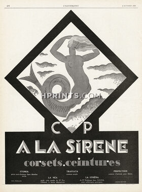 C.P. à la Sirène (Corsetmaker) 1926 René Albert, mermaid
