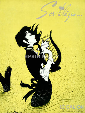 Le Galion 1954 "Sortilège" Mermaid, (Version Embedded Logo), Claude Maurel