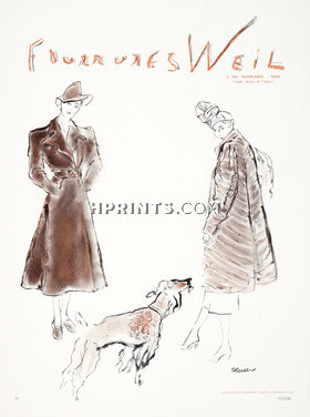 Weil 1937 Plucer, Fur Coat, Poodle