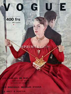 Madeleine de Rauch 1952 Raimon, Necklace by Cartier, Photo Clarke, Vogue Cover