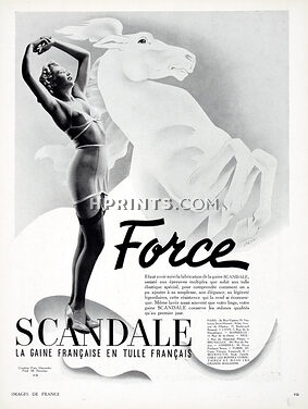 Scandale (Lingerie) 1940 "Force", Girdle, Garters, Horse