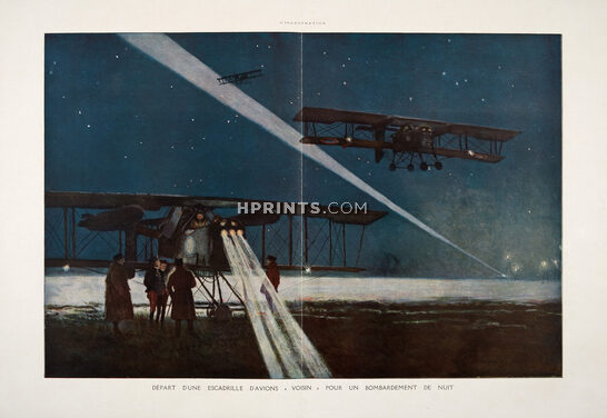 François Flameng 1918 Notre Aviation de Guerre, Escadrile d'avions Voisin, World War I