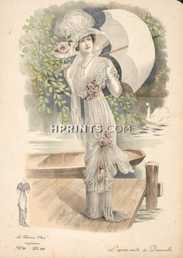 L'après-midi à Deauville 1912 La Femme Chic N°20, Plate 200, A. Louchel