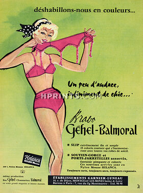 Balmoral (Hosiery, Stockings) 1957 Pin-up, Pinup, Brassiere, Garters