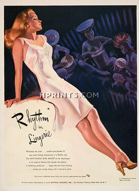 Rhythm (Lingerie) 1946 Nightgown, Bradshaw Crandell, Pin-Up