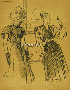 Jacques Fath & Marcelle Chaumont 1945 René Gruau