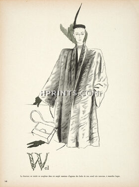 Weil (Fur Clothing) 1946 Fashion Illustration