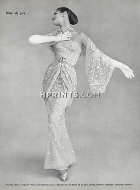 Christian Dior 1956 Robe de gala, Dognin, Rébé, Broderie, Van Cleef & Arpels