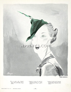 Rose Descat 1936 Hat, Léon Bénigni