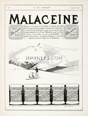 Malaceïne (Cosmetics) 1920 Skiing
