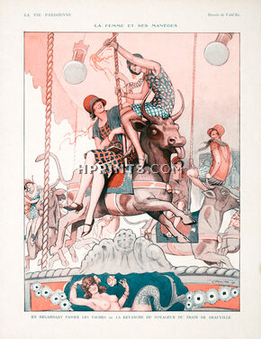 Vald'Es 1928 "La Femme et ses Manèges" Merry-Go-Round, Mermaid, Deauville