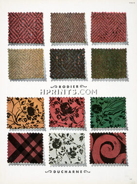 Rodier, Ducharne, Bianchini Férier, Lesur, Pierre Besson, Combier, Moreau, Coudurier Fructus Descher 1945, 4 pages, 4 pages