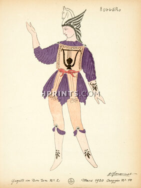 Roggero, 1920 - Fauconnet, Theatre Costume. La Gazette du Bon Ton, n°2 — Croquis n°14